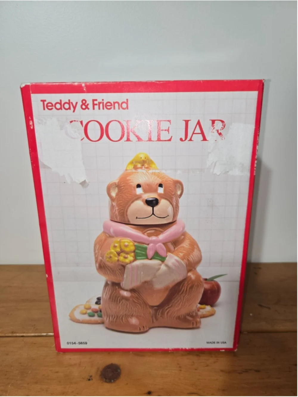 Vintage Nelson McCoy Teddy Bear and Friend Ceramic Cookie Jar Canister with Box